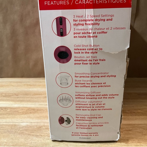 New! Revlon Voluminous Lift Body Salon Hair Dryer Blower Titanium Diffuser - Picture 6 of 9